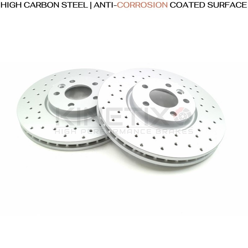 FOR VW TRANSPORTER T5 T6 MULTIVAN CARAVELLE DRILLED FRONT BRAKE DISCS PAIR 340mm gallery