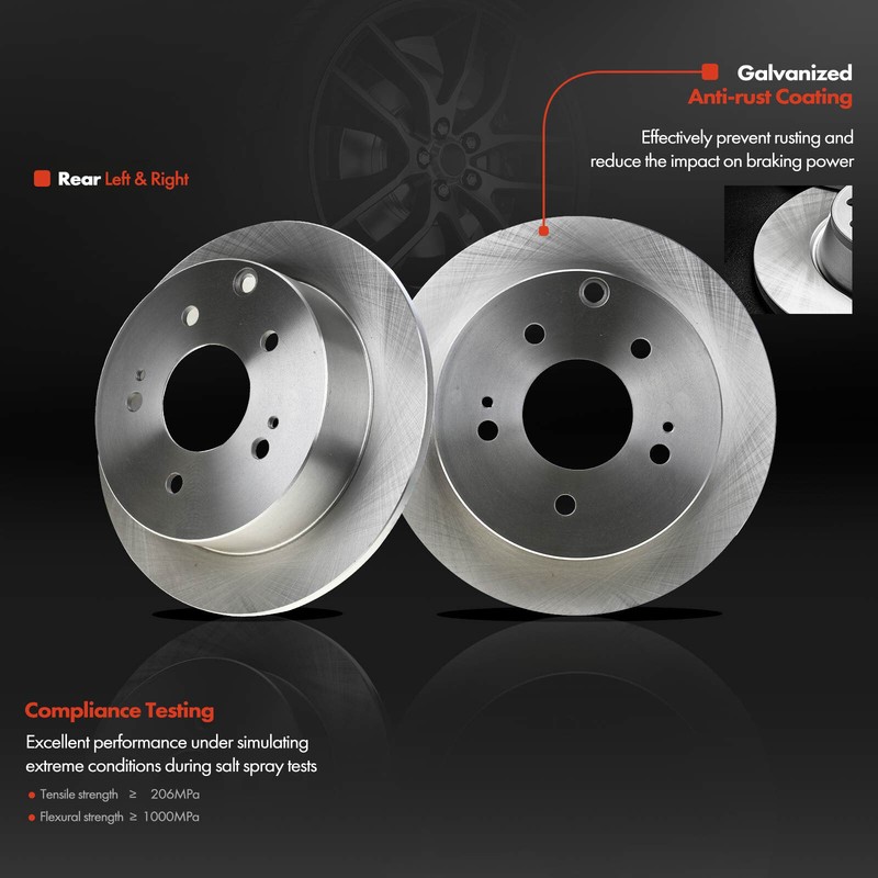 Disc Rotor & Brake Pad + Wheel Hub Bearing for Mitsubishi Eclipse Galant Rear gallery