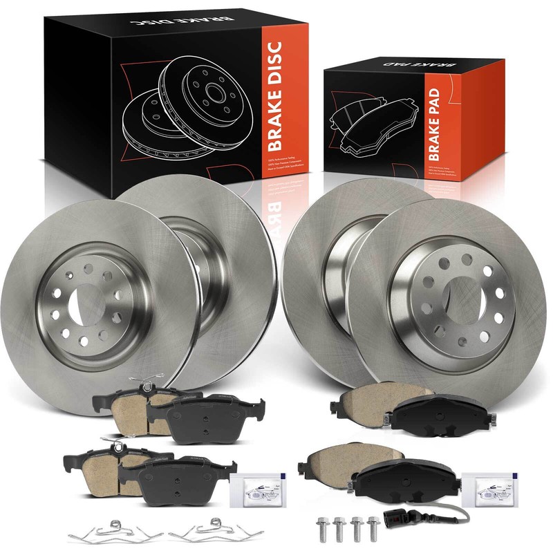 Front & Rear Disc Brake Rotors & Ceramic Pads for Volkswagen Jetta 2022 L4 1.4L
