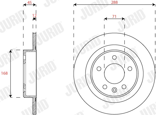 JURID 563311JC Brake Disc for Opel, Vauxhall