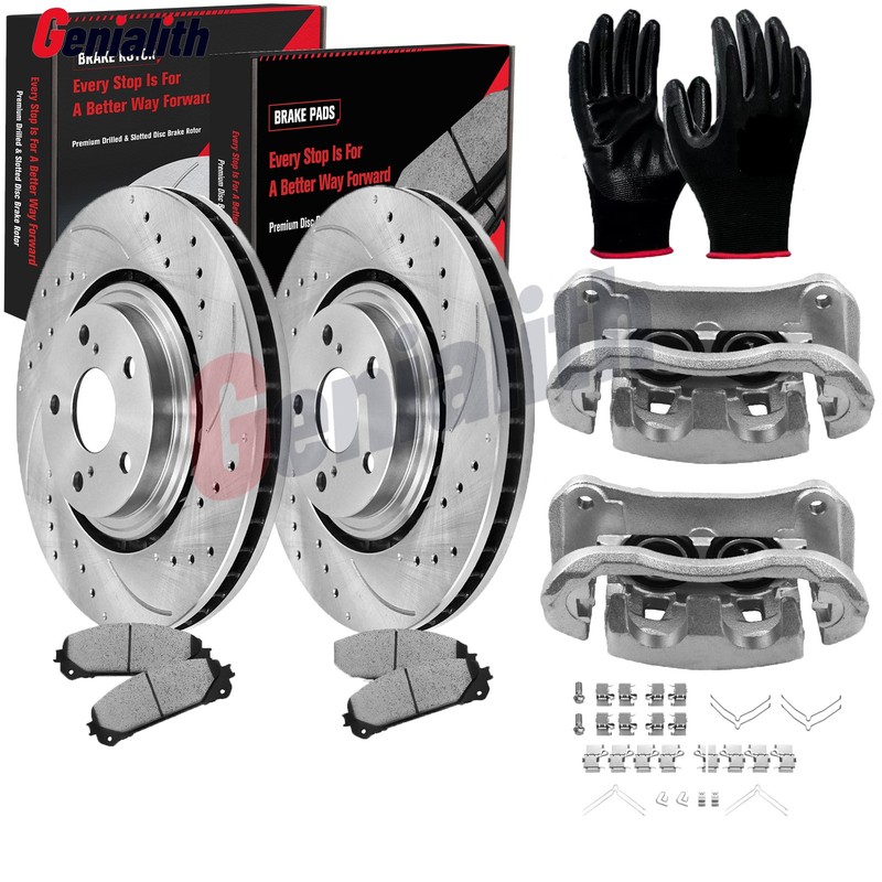 Front Disc Rotors Calipers Pad for 2010-2019 Toyota Highlander 2011-2020 Sienna