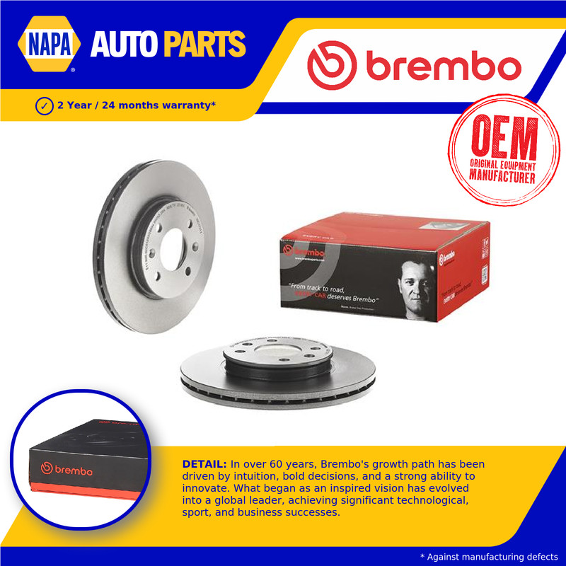 2x Brake Discs Pair Vented Front 256mm 09.C173.11 Brembo Set 517121W200 Quality