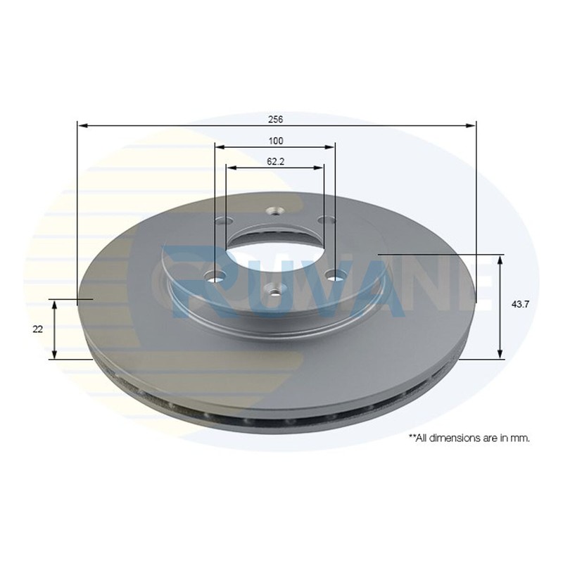 Fits Hyundai i20 2014- 1.0 1.1 CRDi 1.2 1.4 Ruva Front Brake Disc #1 51712C8000