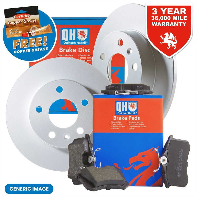 QH Rear Brake Discs & Pads for Opel Astra Petrol Hatchback 1.4 2009-2015