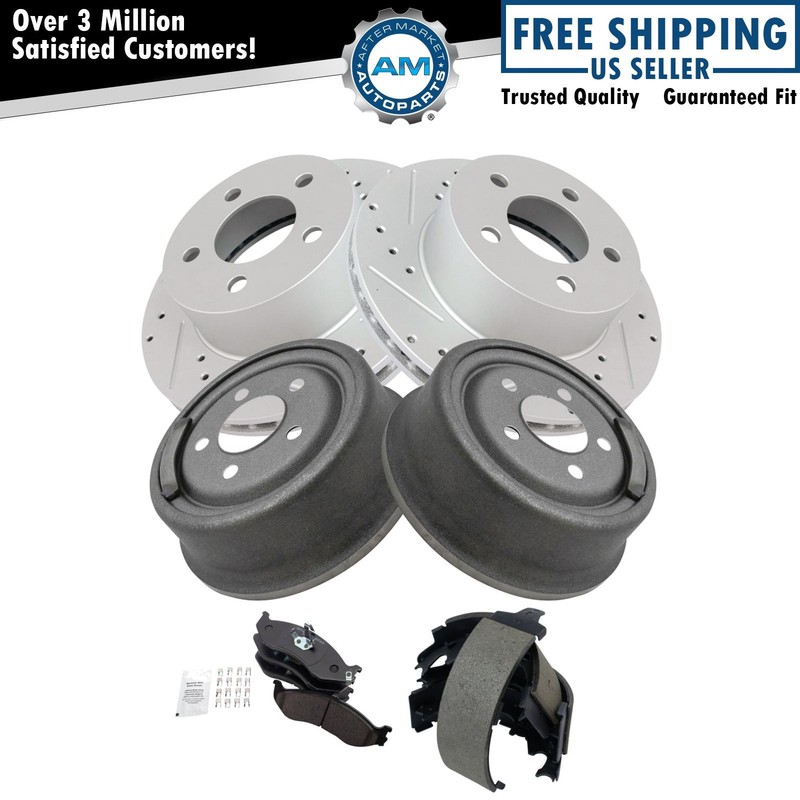 Front & Rear Brake Pad & Rotor Kit For Jeep