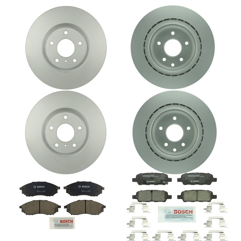 Bosch Front 319.5 Rear 307.7mm Brake Kit Disc Rotor Ceramic Pad For M35 Q40 370Z