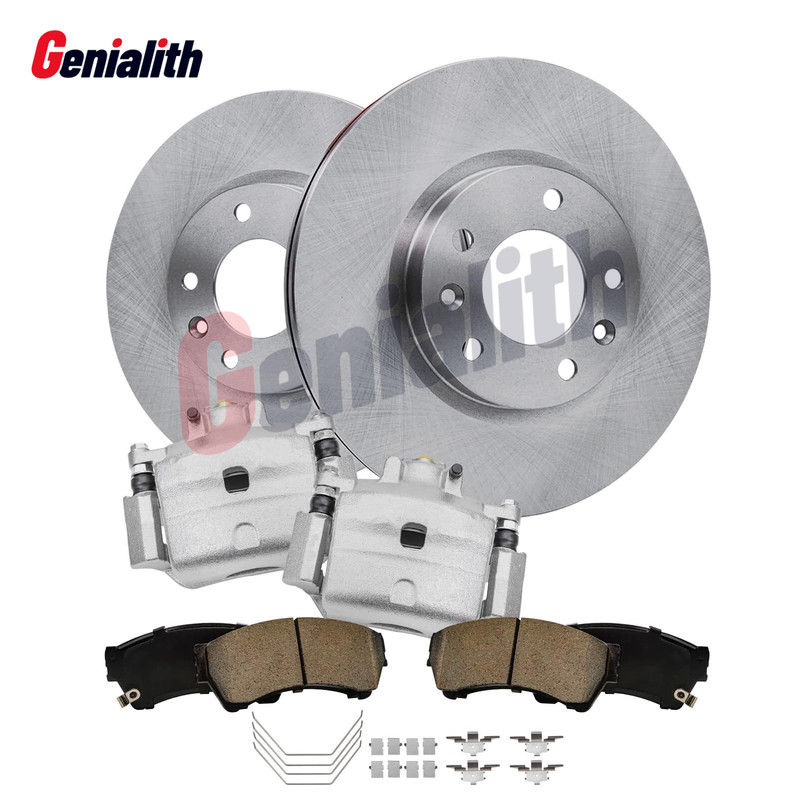 Front Disc Rotors + Calipers Brake Pads for 2006 - 2012 Ford Fusion Lincoln MKZ