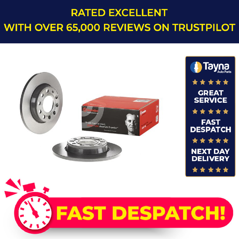 2x Brake Discs Pair Solid fits SEAT EXEO 3R 2.0D Rear 09 to 13 255mm Set Brembo