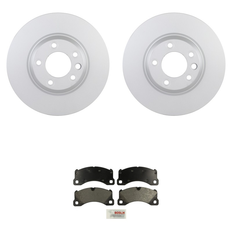Bosch Front Quietcast Rotors Blue Semi-Met Disc Brake Pad Kit For Cayenne 2008
