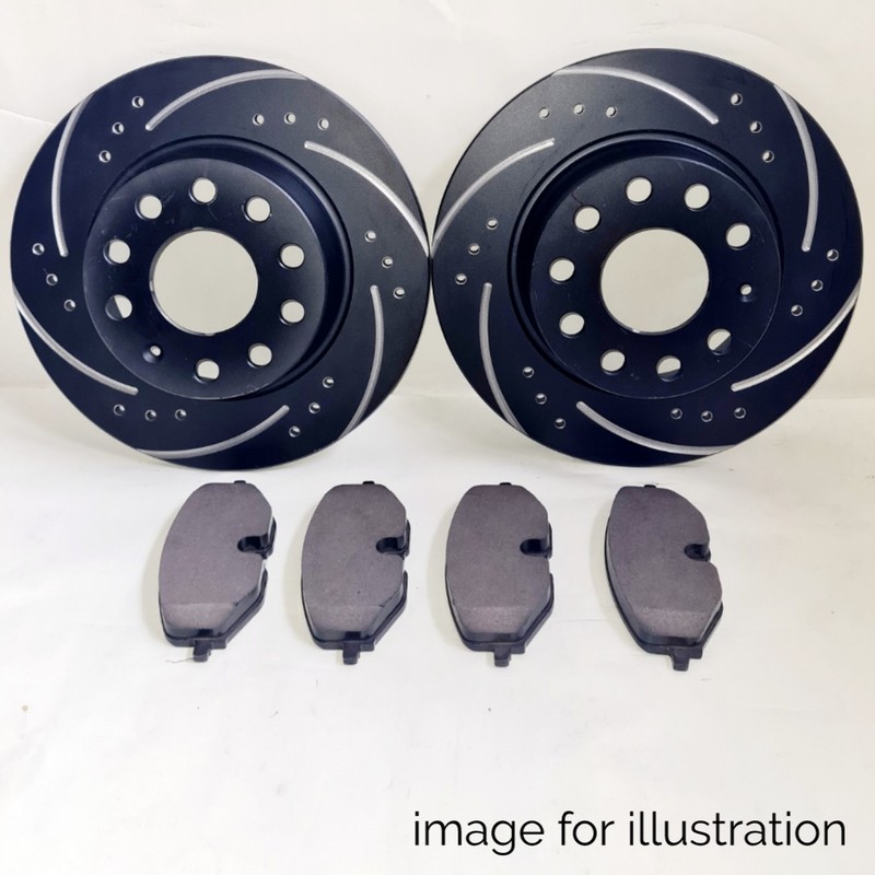 REAR COATED DRILLED GROOVED BRAKE DISC PADS FOR AUDI A6 AVANT 50 55 2015+