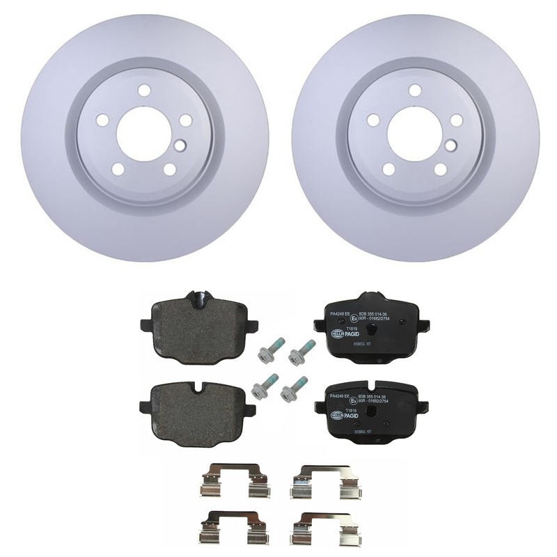 Hella Rear Rotors Low-Met Disc Brake Pad Kit For F06 Alpina B6 xDrive Gran Coupe