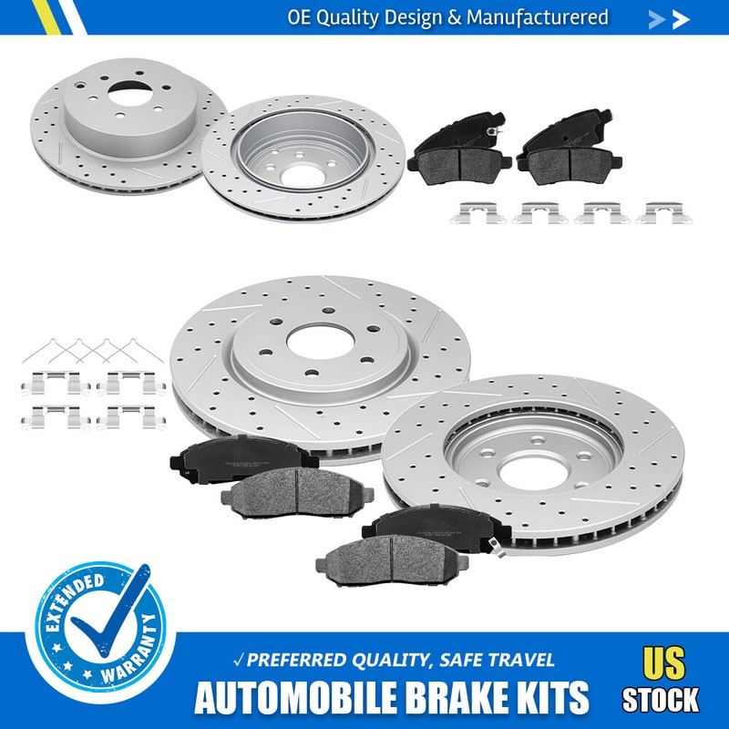 Front & Rear Drilled Rotors+Ceramic Brake Pads For Nissan Pathfinder 2005-2012