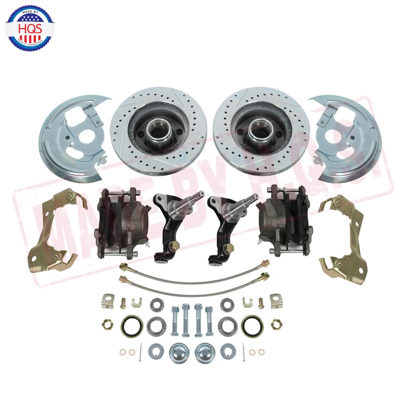 Power Disc Brake Conversion Kit Drilled & Slotted Rotors For Camaro 1967 68 69 gallery