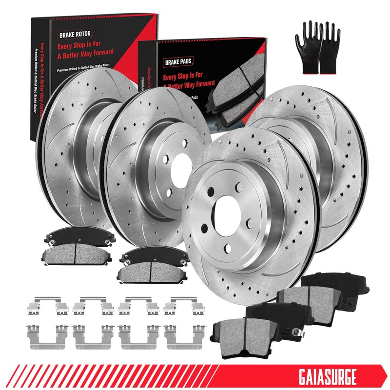 345mm Front Rear Drilled Rotors Brake Pads for Dodge Charger Challenger Magnum