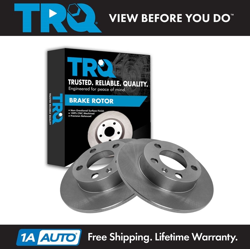 TRQ Rear Disc Brake Rotors Set of 2 Pair for VW Golf Jetta Beetle TT