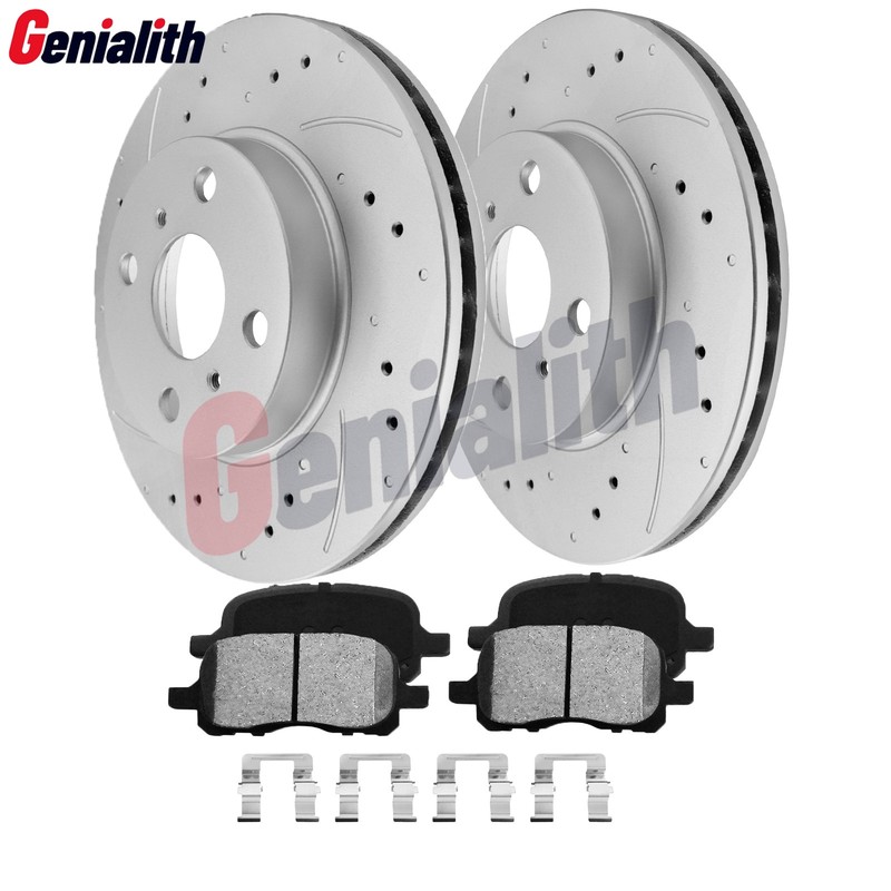 10in Front Brake Rotors Ceramic Brake Pads for Toyota Corolla 1998 1999-2002