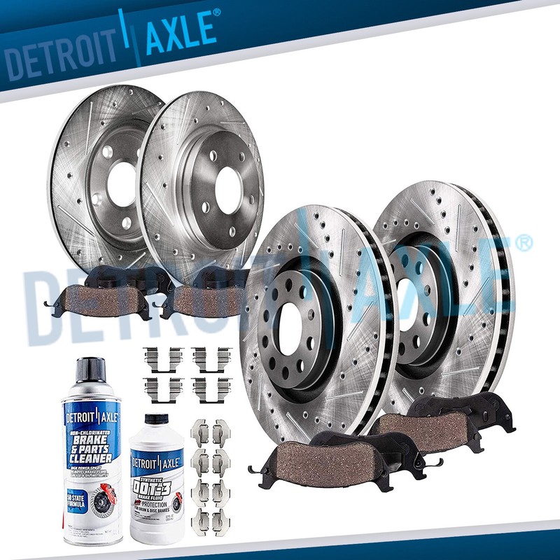320mm Front Rear Rotors + Ceramic Brake Pads for 2005 2006-2009 Audi A4 Quattro