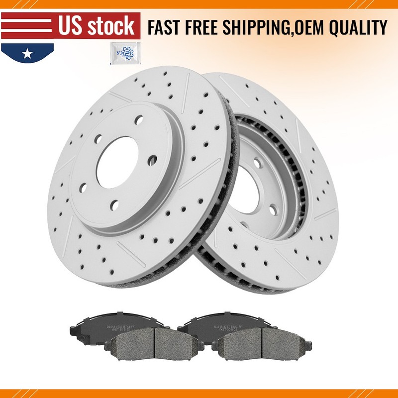 Front Ceramic Brake Pad & Disc Rotor Kit For Nissan Leaf 2013-2021 Nissan NV200