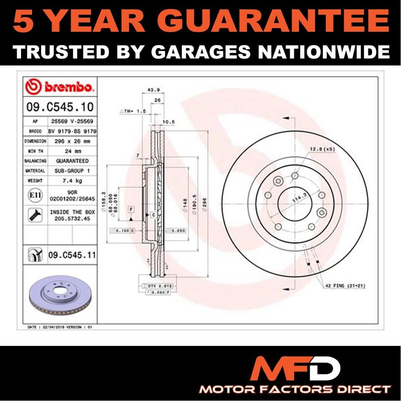 Fits Nissan Qashqai X-Trail Leaf Renault Kadjar MFD Front 2x Discs gallery