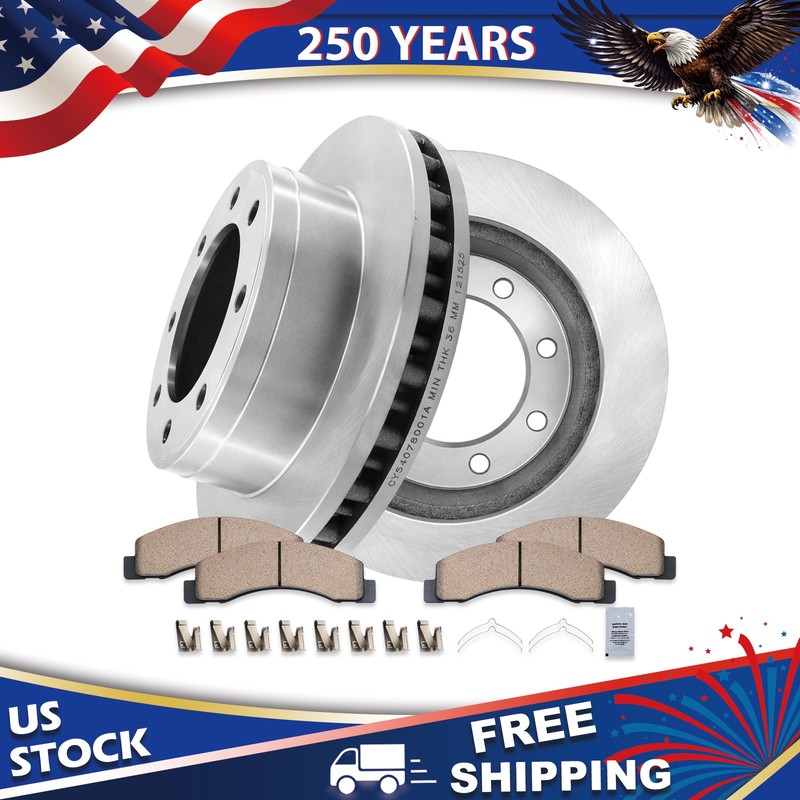 13.03 ” FRONT Disc Rotors Brake Pads For 1999-2004 Ford F-250 F-350 Super Duty