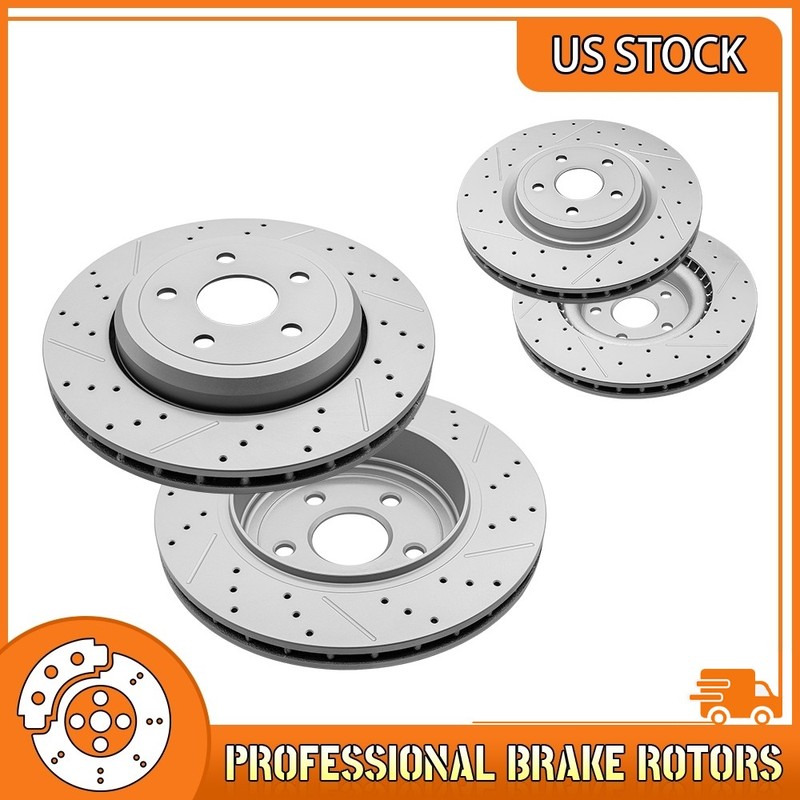 Front & Rear Drilled Brake Rotor For 2012-2020 Jeep Grand Cherokee Dodge Durango