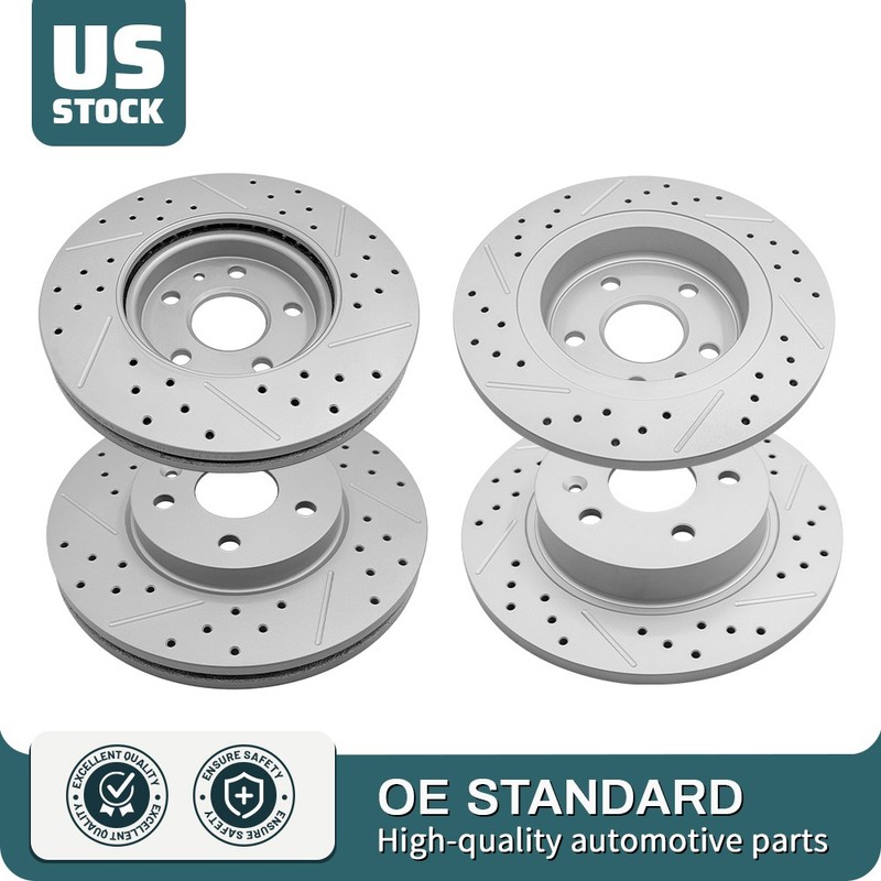 Front Rear Drilled Brake Disc Rotors For Chevrolet Sonic 2013-2016 Cruze Limited