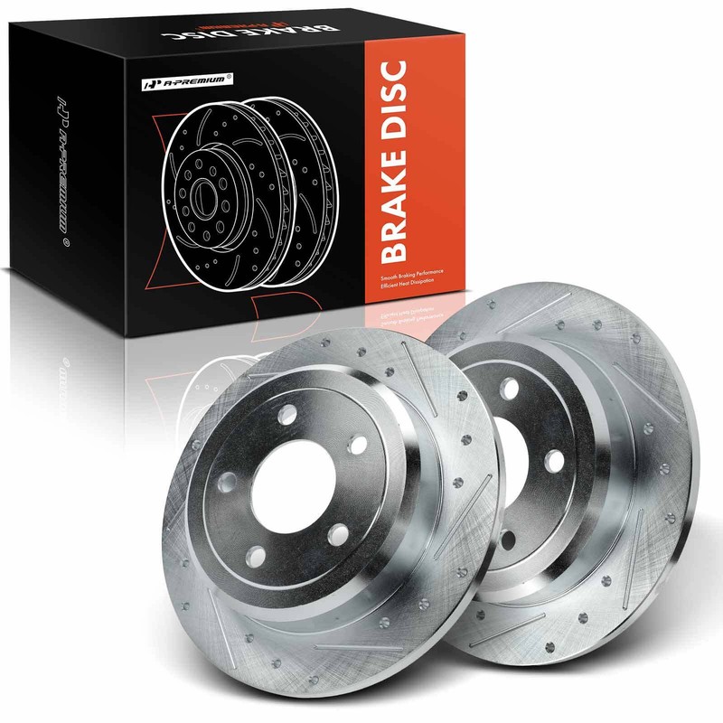 A-Premium Rear Side Drilled Brake Rotor for Ford Crown Victoria Lincoln Town Car