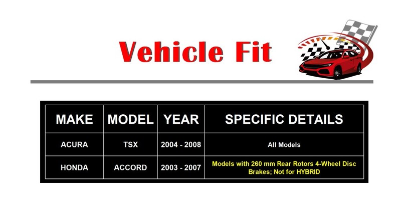 For Honda Accord Acura TSX Rear Drilled Slotted Rotors + Brake Pads Brakes Kits gallery