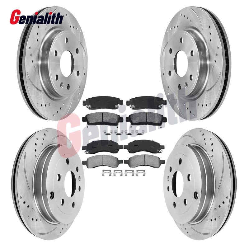 ​Front and Rear Brake Rotors Pads Kit fit for Buick Enclave GMC Acadia Drilled