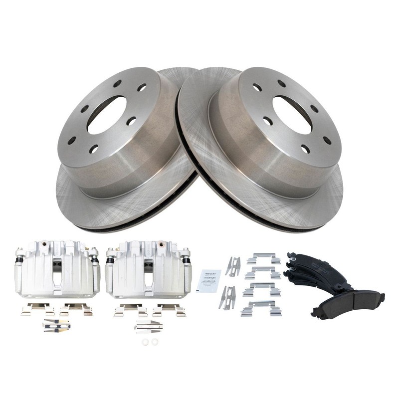 TRQ Rear Brake Pad & Rotor Kit Fits 2003 GMC Sierra 1500 2000-2001 Yukon XL 1500 gallery
