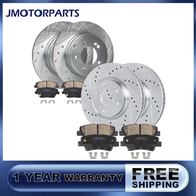 Disc Rotors w/ Ceramic Brakes Pads Kit For 2011-2015 Kia Optima Hyundai Sonata