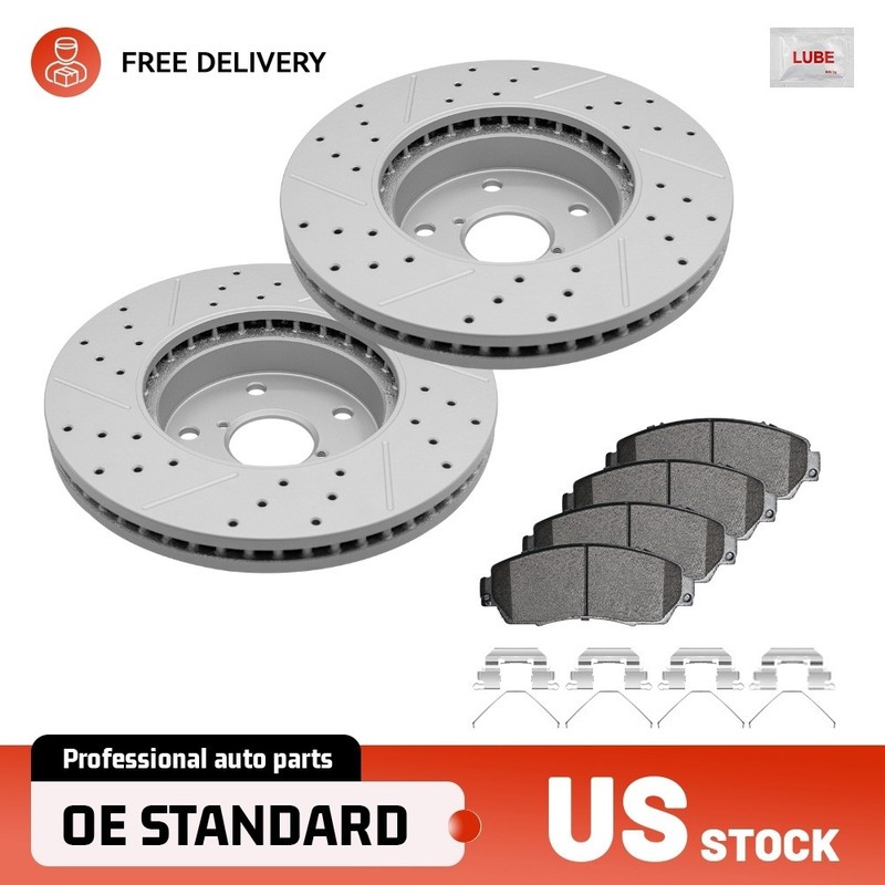 Front Drilled Brake Rotors & Ceramic Pads for Subaru Legacy 2016-2018 2019 2.5L