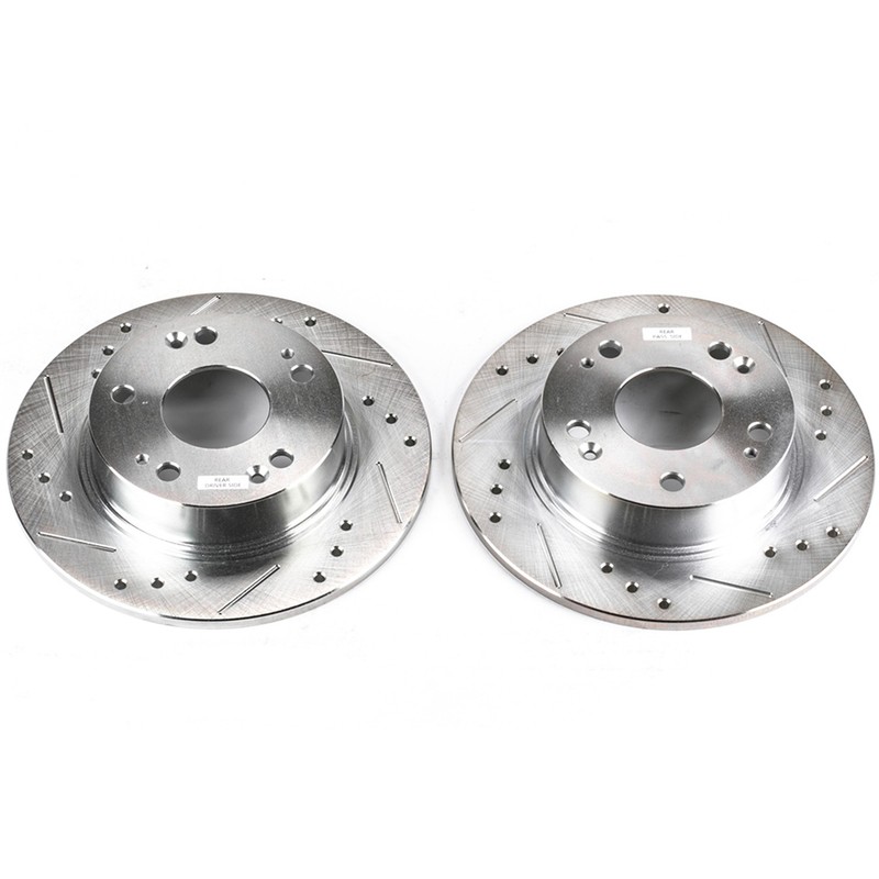 PowerStop Evolution Drilled Slotted Rotors Pair Rear For Honda Accord