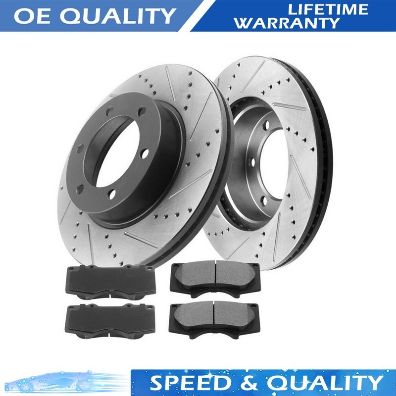 For Chevy Silverado 1500 Brake Rotors with Pads Rear Disc Rotors Ceramic Pads