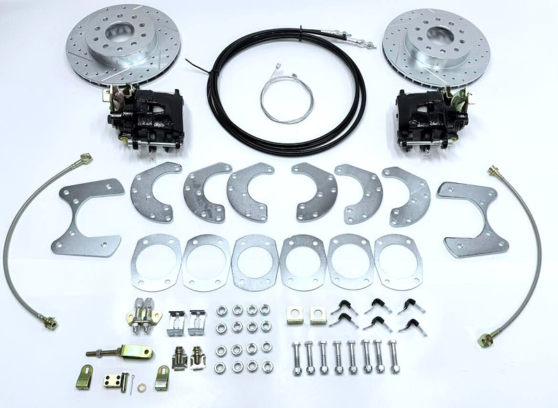 Ford 9″ new large bearing rear disc brake conversion with parking brakes