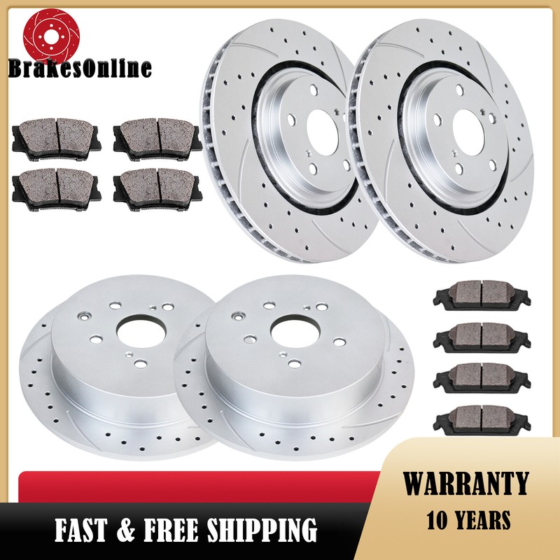 ​Front and Rear Brake Rotors Brake Pads Kit for Toyota Highlander Sienna Brakes