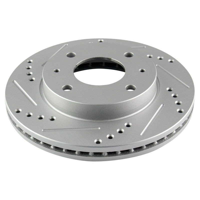 Front Performance Drilled Slotted Brake Rotor & Ceramic Pad Kit gallery