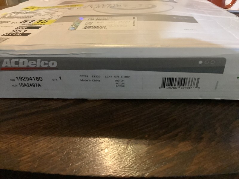 AC Delco Front Disc Brake Rotor GM 19294180 ACD 18A2497A NIB