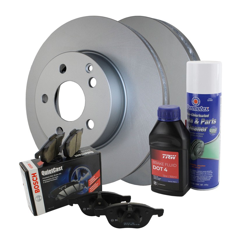 Front Brake Kit 295mm Disc Rotors Bosch Semi-Met Pads For MB W204 C250 W212 E250