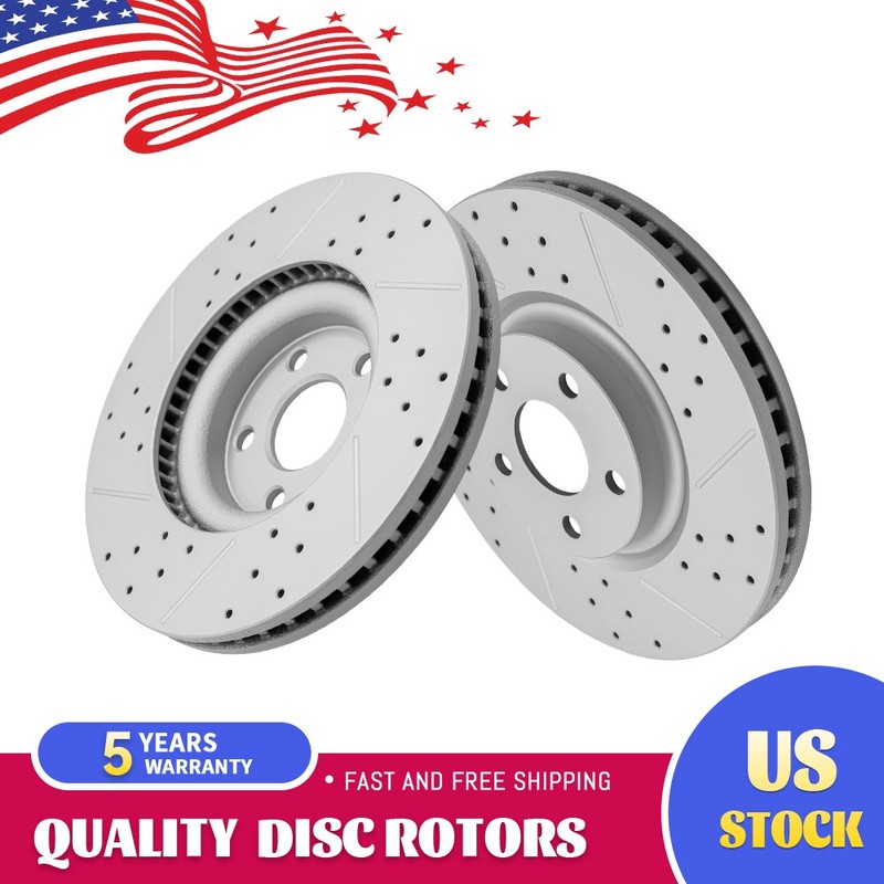 2Pcs Front Drilled Disc Brake Rotors for 2015-2020 Ford Edge Lincoln Continental