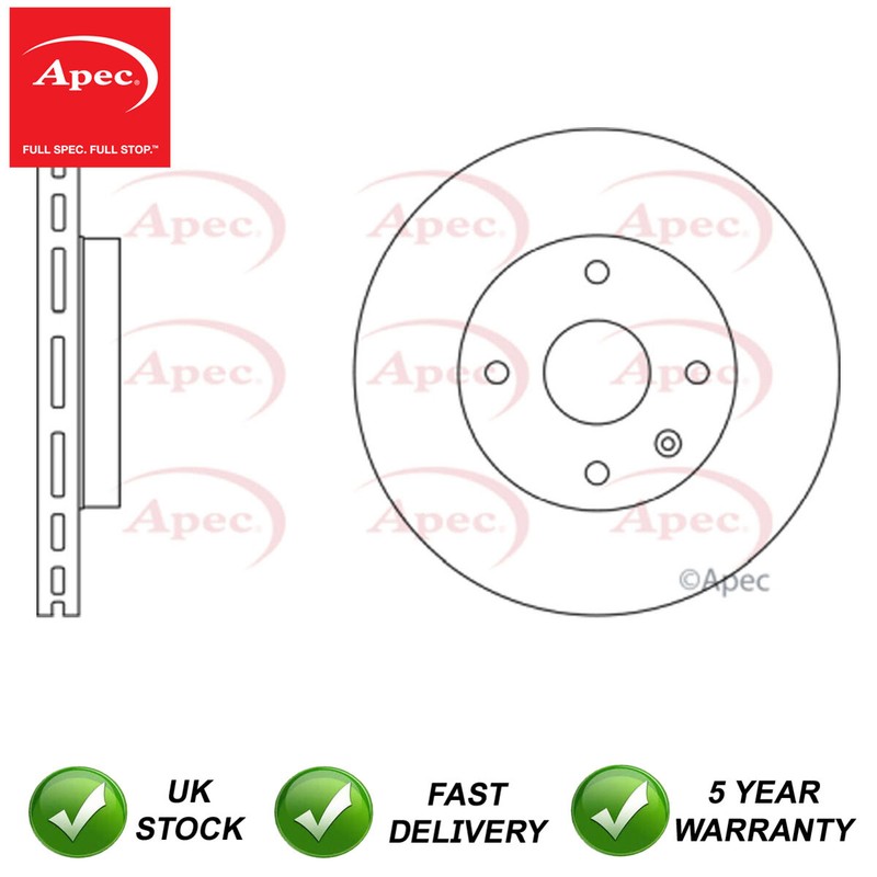 Brake Disc Front Apec Fits Chevrolet Epica 2008-2010 2.0 D 96329364
