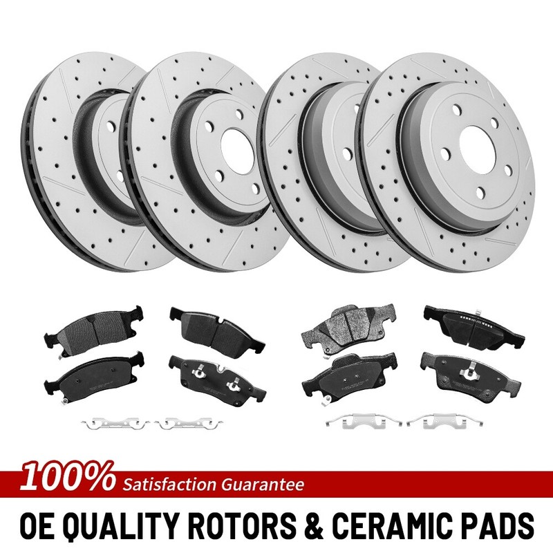 Front Rear Brake Rotor & Ceramic Pad Kit For Dodge Durango Jeep Grand Cherokee