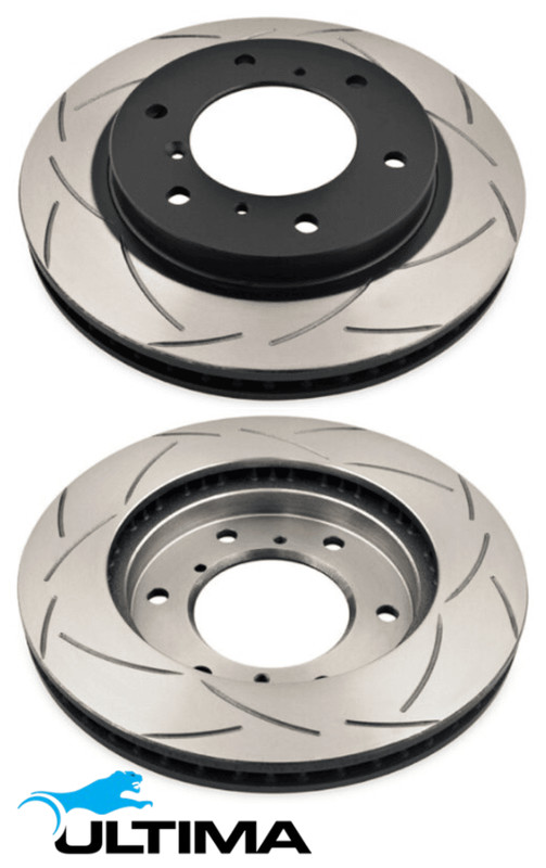 FRONT SLOTTED DISC BRAKE ROTORS FOR MITSUBISHI PAJERO NM NP 6G74 3.5 V6 OD 290MM