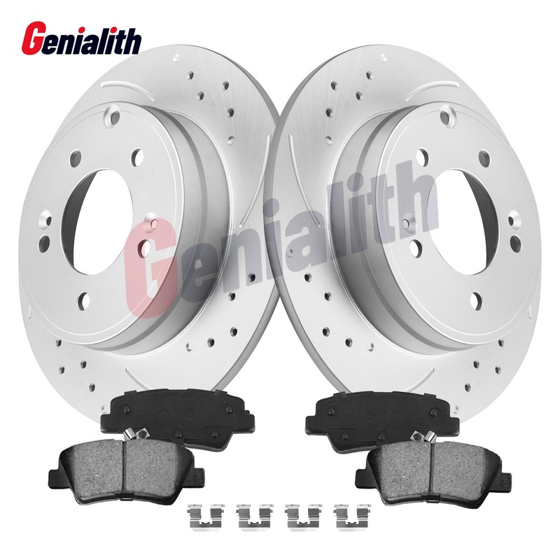 Rear Disc Rotors & Ceramic Brake Pads for Hyundai Sonata 12-17 Optima Kia Optima