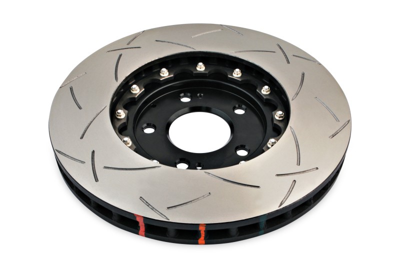 DBA Front Slotted 5000 Series 2PC Rotor Assembled w/Blk Hat Fits 03-06 Evo 8/9