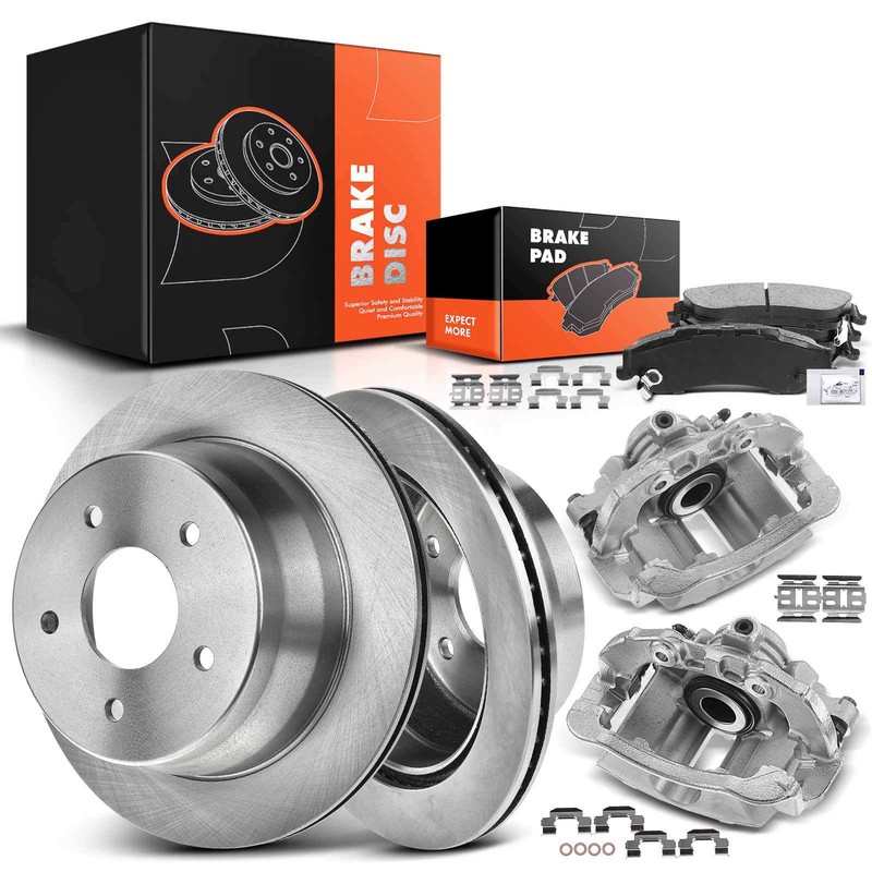 Disc Rotor & Ceramic Brake Pad + Brake Caliper for Chevy Blazer 98-05 S10 Rear