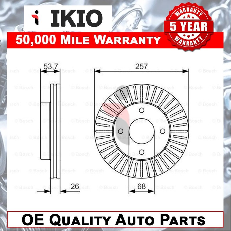 Fits Nissan NV200 2010-2024 1.5 dCi 1.6 + Other Models Brake Disc Front Ikio
