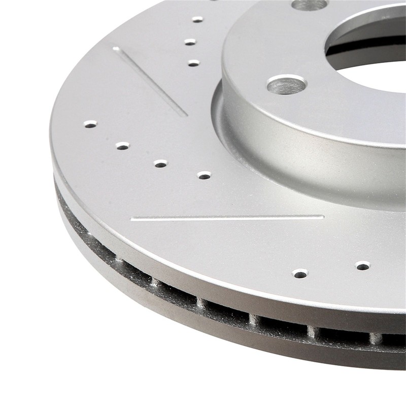 Front Slotted & Drilled Brake Rotors Discs Set Pair For 2004 -2013 Mazda 3 2.0L gallery