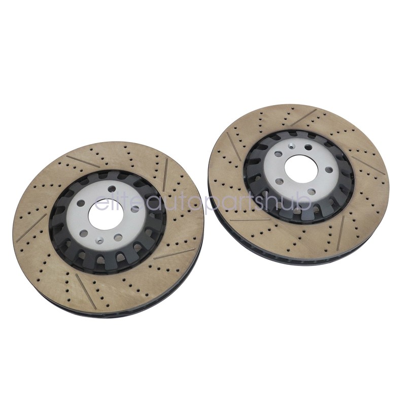2Pcs Front 375mm Drilled Brake Disc Rotors RH＆LH Fits For 2018-2023 Audi RS5 gallery