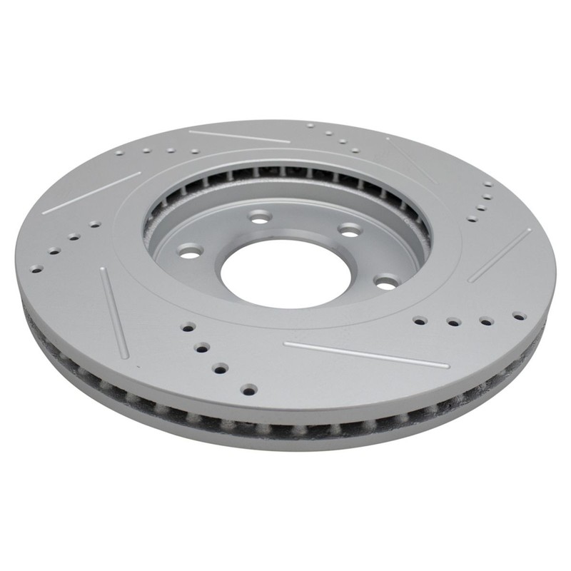 TRQ Performance Brake Rotor Drilled & Slotted Front Coated Pair for Nissan gallery